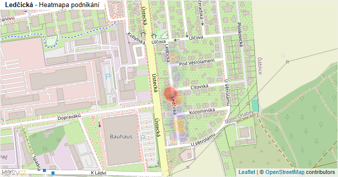 Ledčická - mapa podnikání