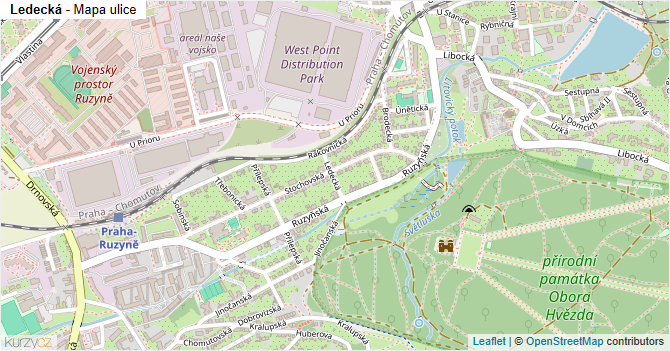 Ledecká - mapa ulice