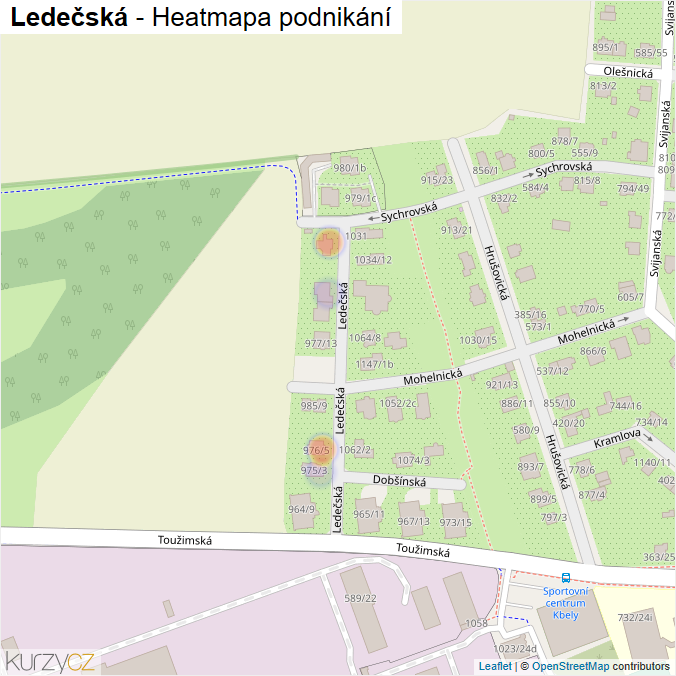 Mapa Ledečská - Firmy v ulici.