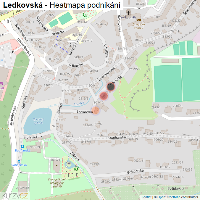 Mapa Ledkovská - Firmy v ulici.