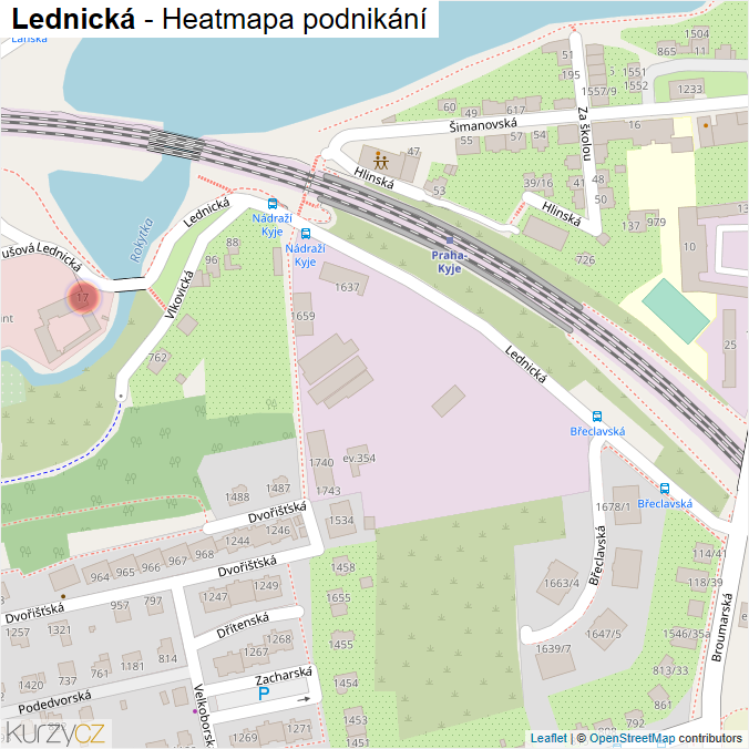 Mapa Lednická - Firmy v ulici.