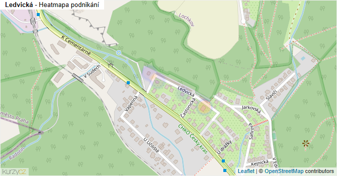 Ledvická - mapa podnikání