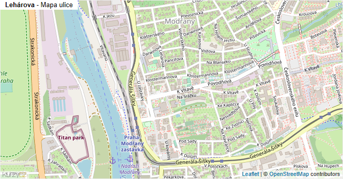 Lehárova - mapa ulice