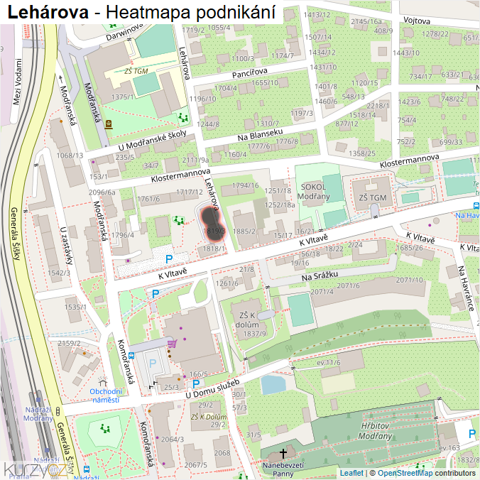 Mapa Lehárova - Firmy v ulici.