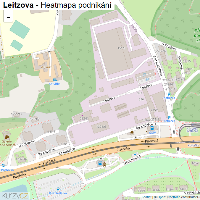 Mapa Leitzova - Firmy v ulici.