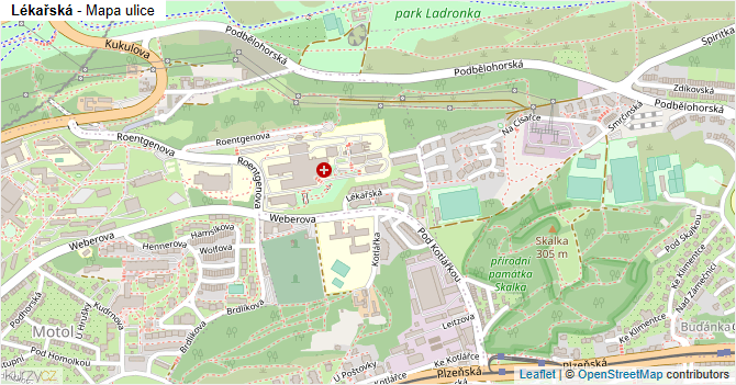 Lékařská - mapa ulice