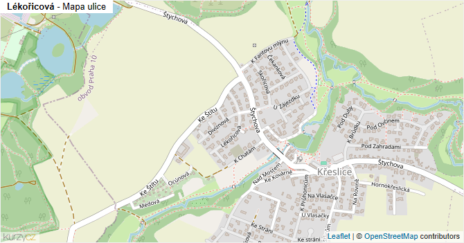 Lékořicová - mapa ulice