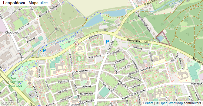 Leopoldova - mapa ulice