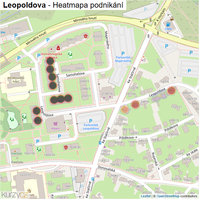Mapa Leopoldova - Firmy v ulici.
