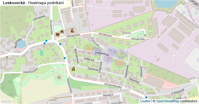 Leskovecká - mapa podnikání