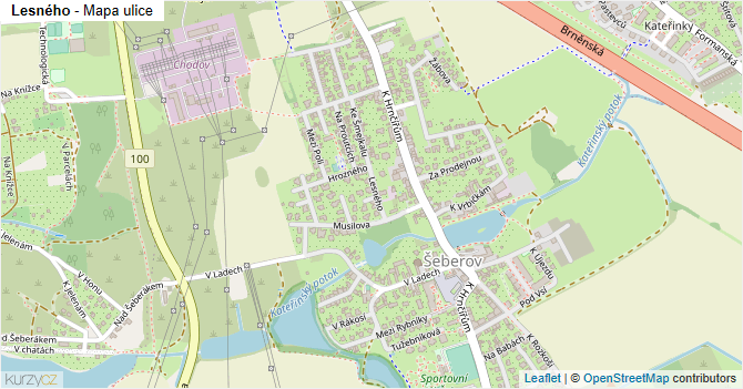Lesného - mapa ulice