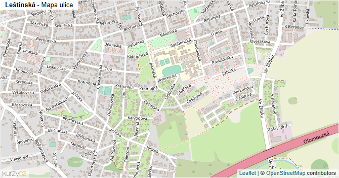 Leštínská - mapa ulice
