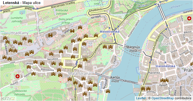 Letenská - mapa ulice