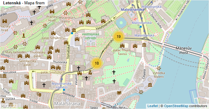 Letenská - mapa firem