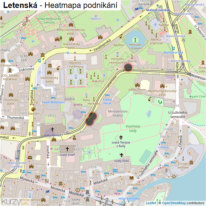 Mapa Letenská - Firmy v ulici.