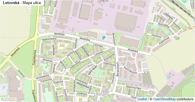 Letovská - mapa ulice