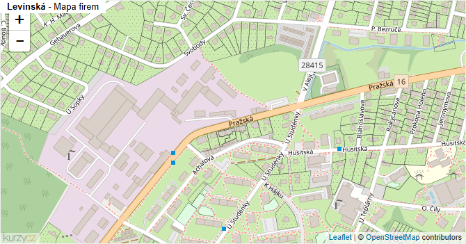 Levínská - mapa firem