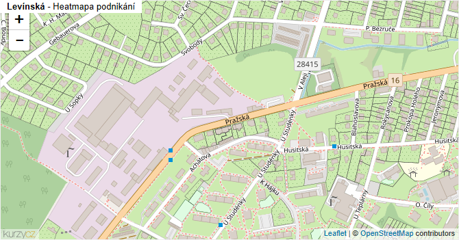 Levínská - mapa podnikání