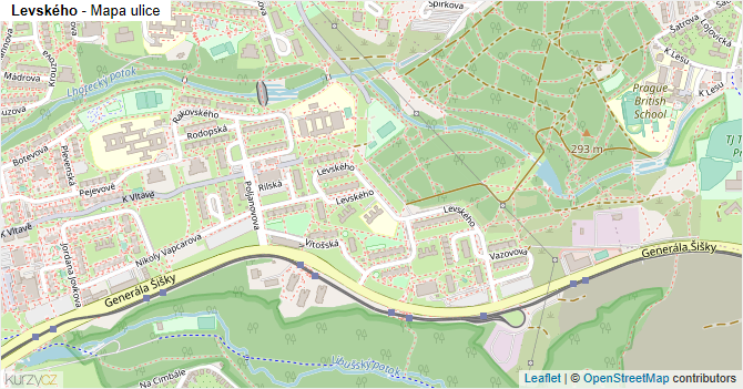 Levského - mapa ulice