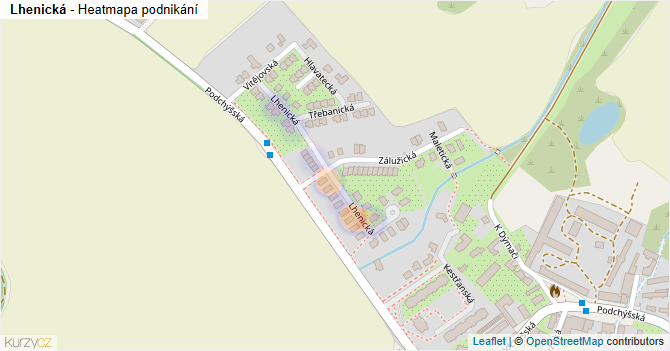 Lhenická - mapa podnikání