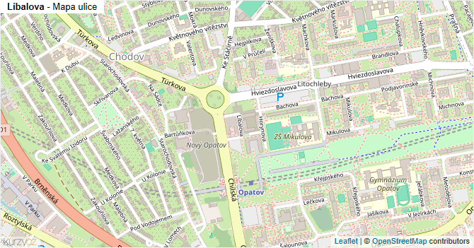 Líbalova - mapa ulice