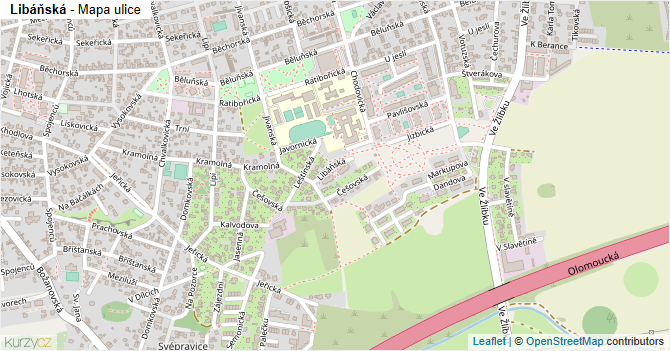 Libáňská - mapa ulice