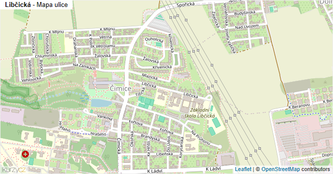 Libčická - mapa ulice