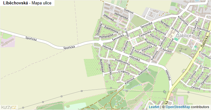 Liběchovská - mapa ulice