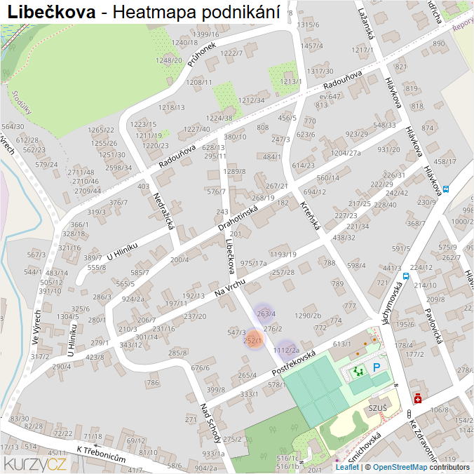Mapa Libečkova - Firmy v ulici.