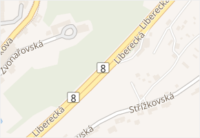 Liberecká v obci Praha - mapa ulice
