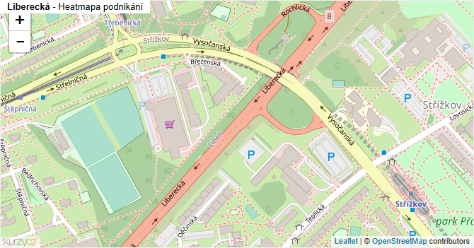 Liberecká - mapa podnikání