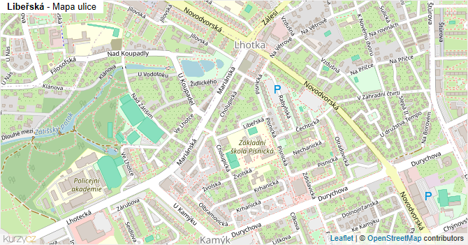 Libeřská - mapa ulice