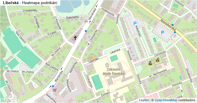Libeřská - mapa podnikání