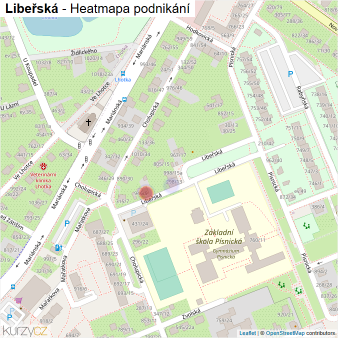Mapa Libeřská - Firmy v ulici.