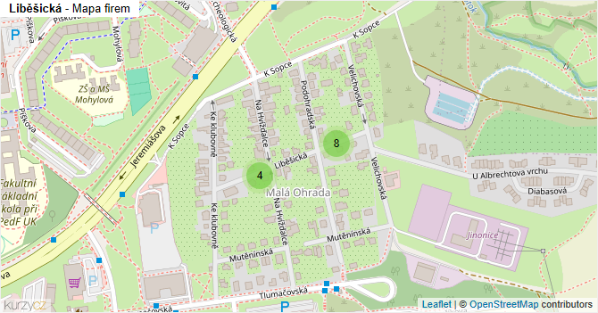 Liběšická - mapa firem