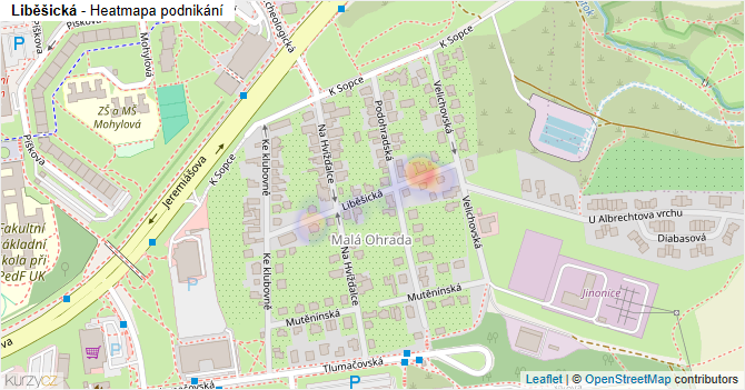 Liběšická - mapa podnikání