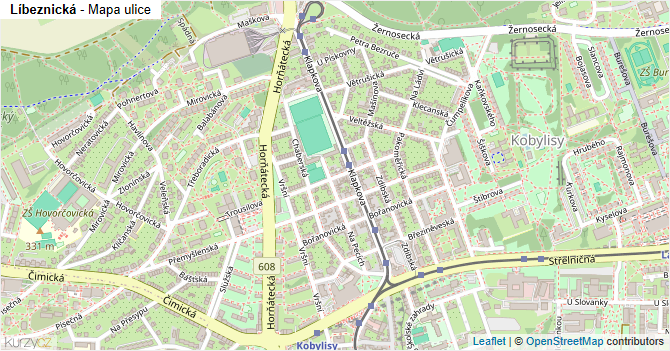Líbeznická - mapa ulice