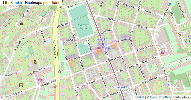 Líbeznická - mapa podnikání