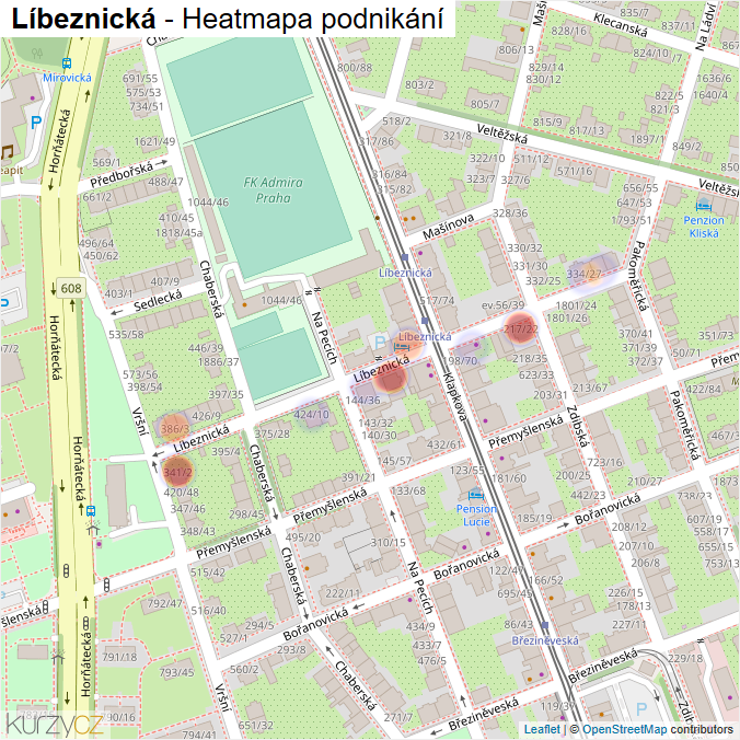 Mapa Líbeznická - Firmy v ulici.