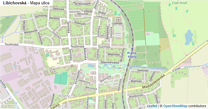 Libichovská - mapa ulice