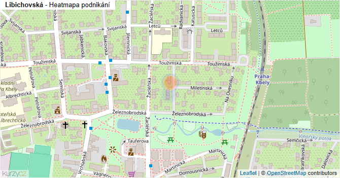 Libichovská - mapa podnikání