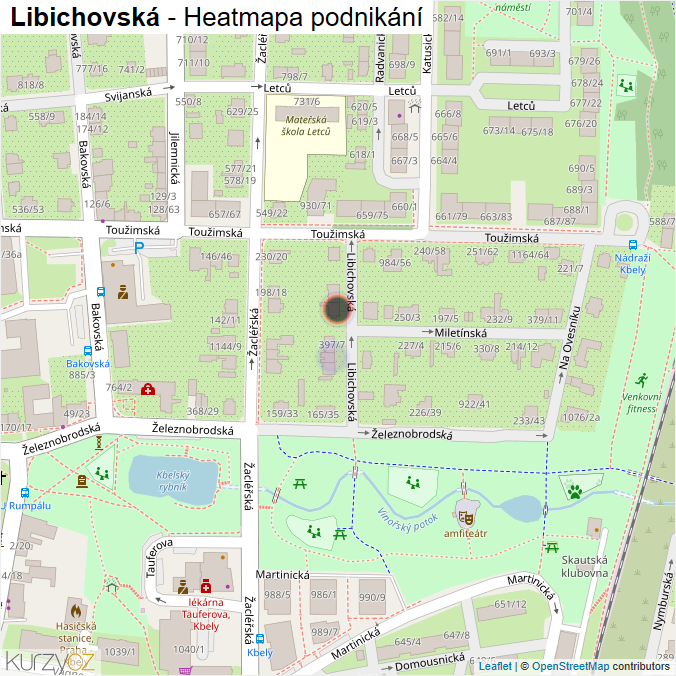 Mapa Libichovská - Firmy v ulici.