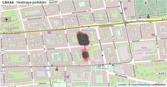 Libická - mapa podnikání