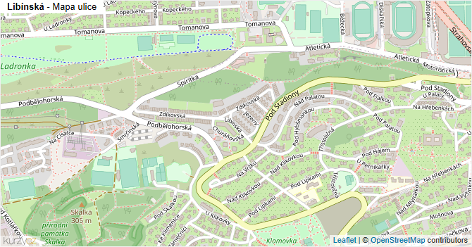 Libínská - mapa ulice