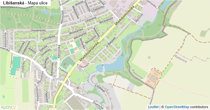 Libišanská - mapa ulice