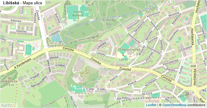 Libišská - mapa ulice