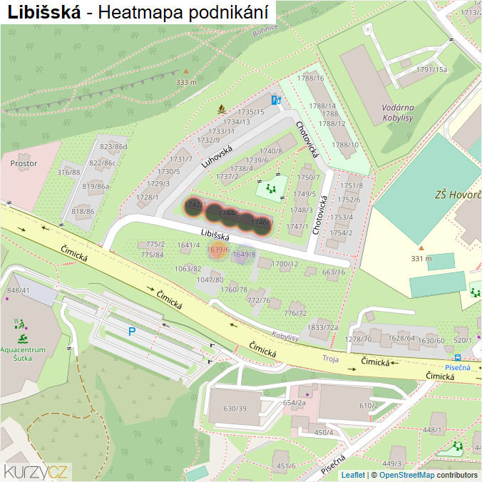 Mapa Libišská - Firmy v ulici.