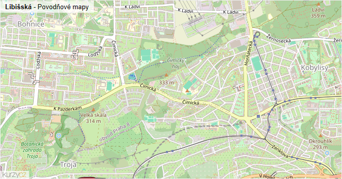 Libišská - záplavové mapy stoleté vody
