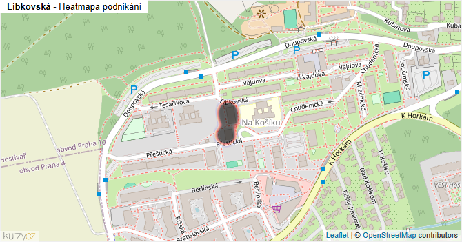 Libkovská - mapa podnikání