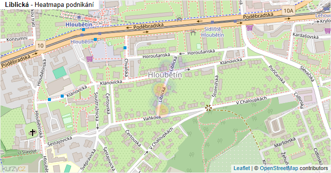 Liblická - mapa podnikání